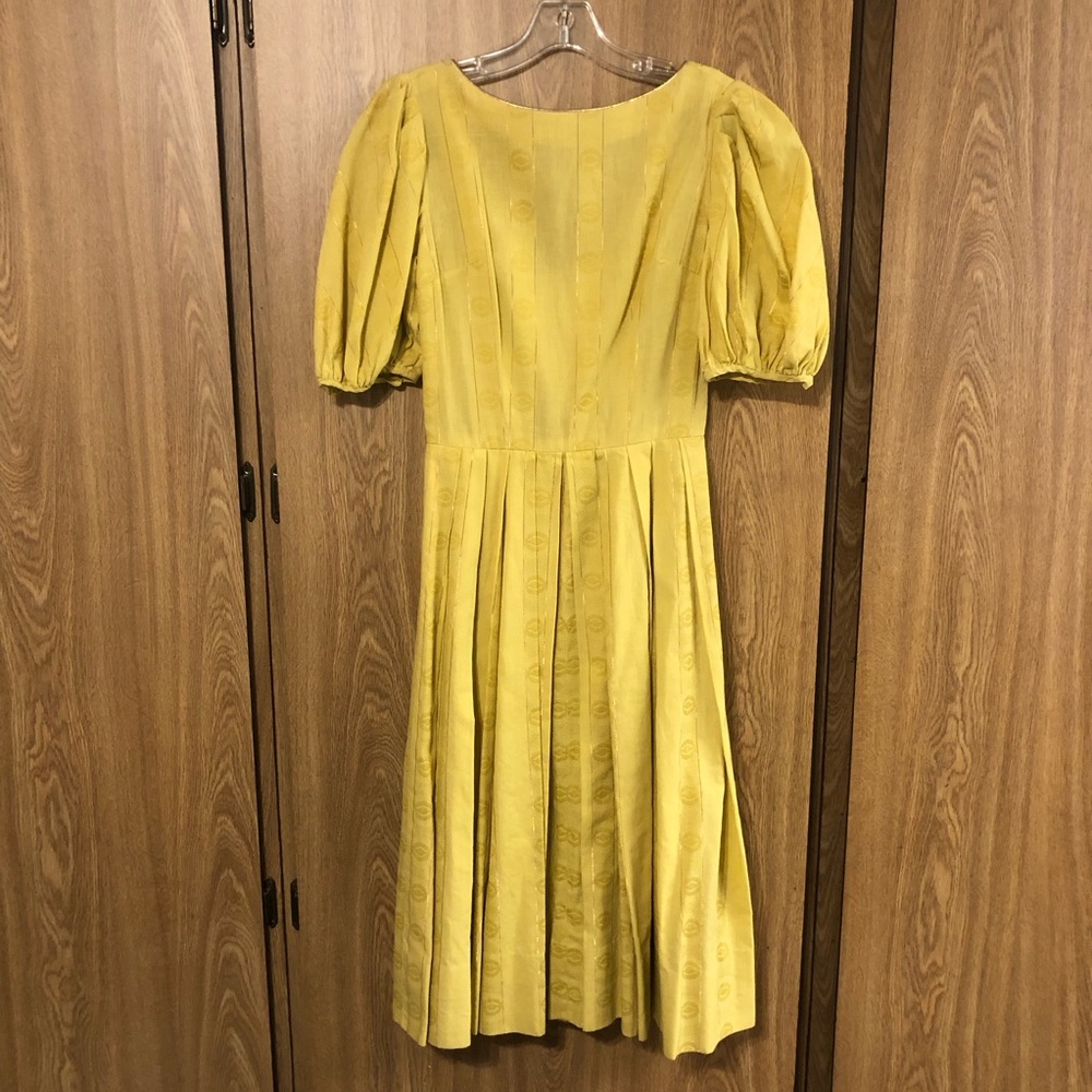 1950s Yellow Midi Dress